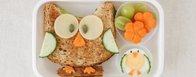 Owl shape healthy sandwich box, fun art for child