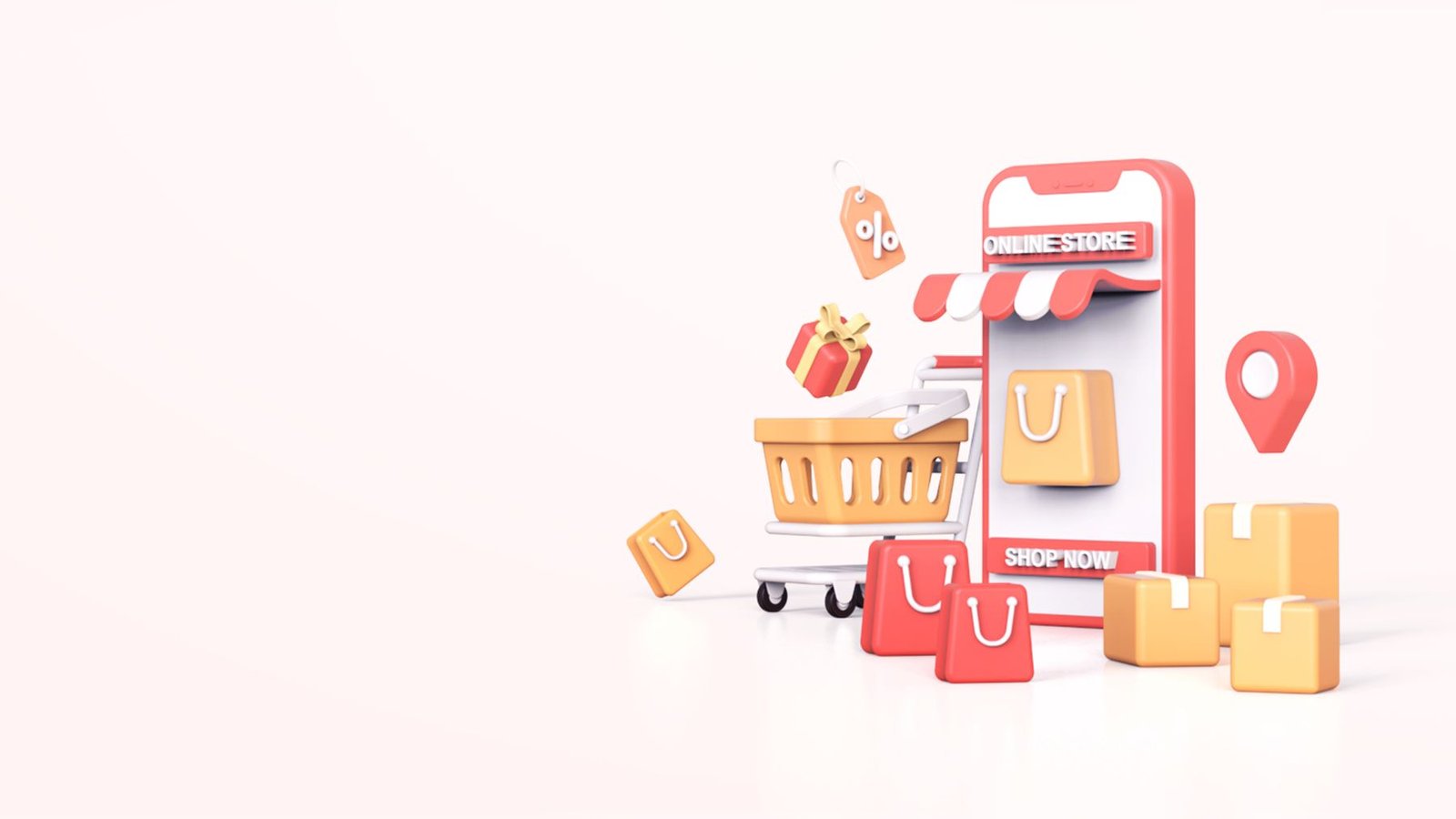 Online Shop 3D Illustration, concept for Aliasshare.shop